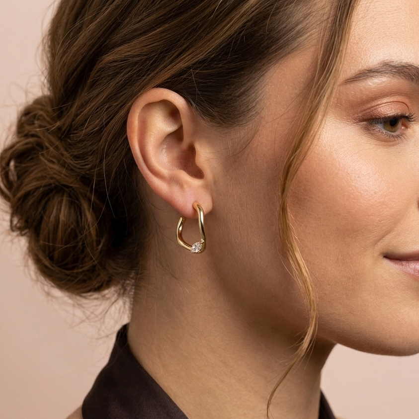 Gilded Vine Contour Hoops